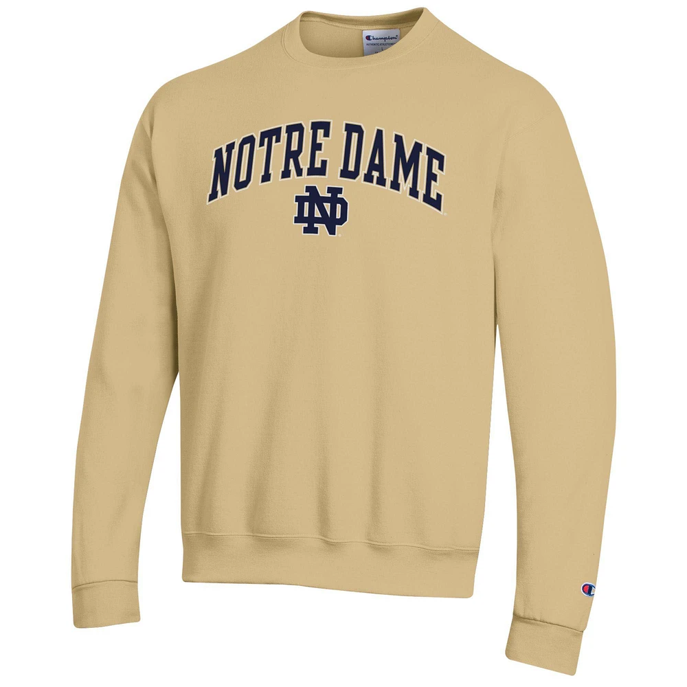 Men's Champion  Gold Notre Dame Fighting Irish Arch Over Logo Pullover Sweatshirt