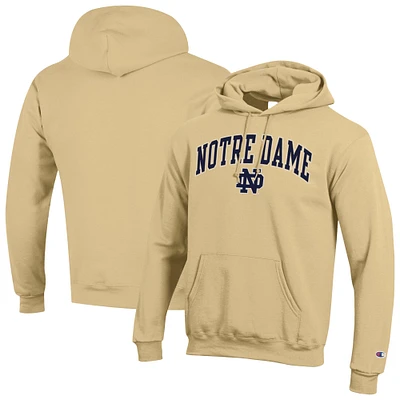 Men's Champion  Gold Notre Dame Fighting Irish Arched Logo Fleece Pullover Hoodie