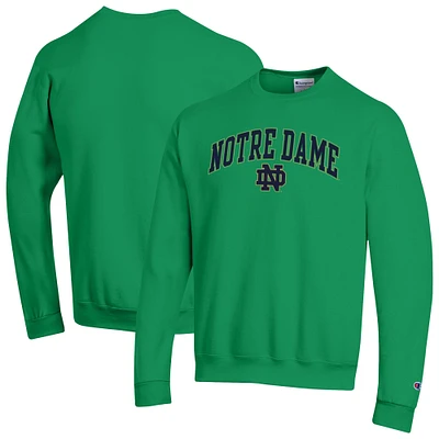 Men's Champion  Green Notre Dame Fighting Irish Arch Over Logo Pullover Sweatshirt