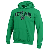 Men's Champion  Green Notre Dame Fighting Irish Arched Logo Fleece Pullover Hoodie