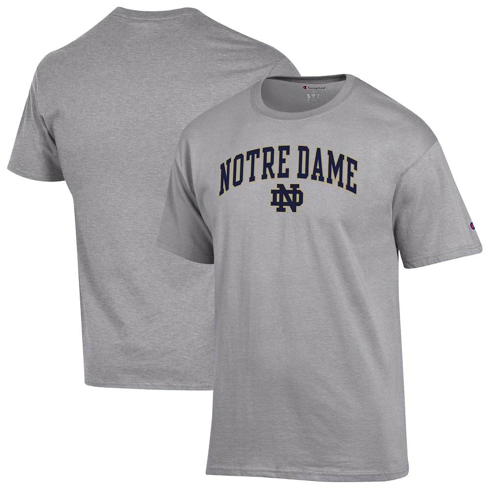 Men's Champion  Heather Gray Notre Dame Fighting Irish Arch Over Logo T-Shirt