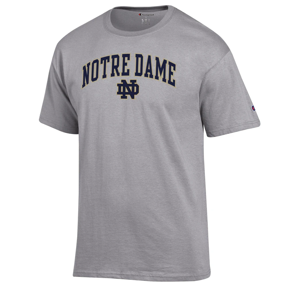 Men's Champion  Heather Gray Notre Dame Fighting Irish Arch Over Logo T-Shirt