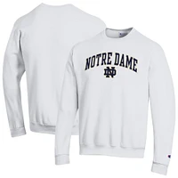 Sweat-shirt à capuche blanc Champion pour homme avec logo Notre Dame Fighting Irish Arch Over
