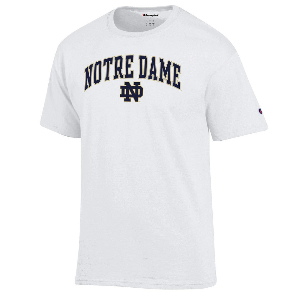 Men's Champion  White Notre Dame Fighting Irish Arched Logo T-Shirt
