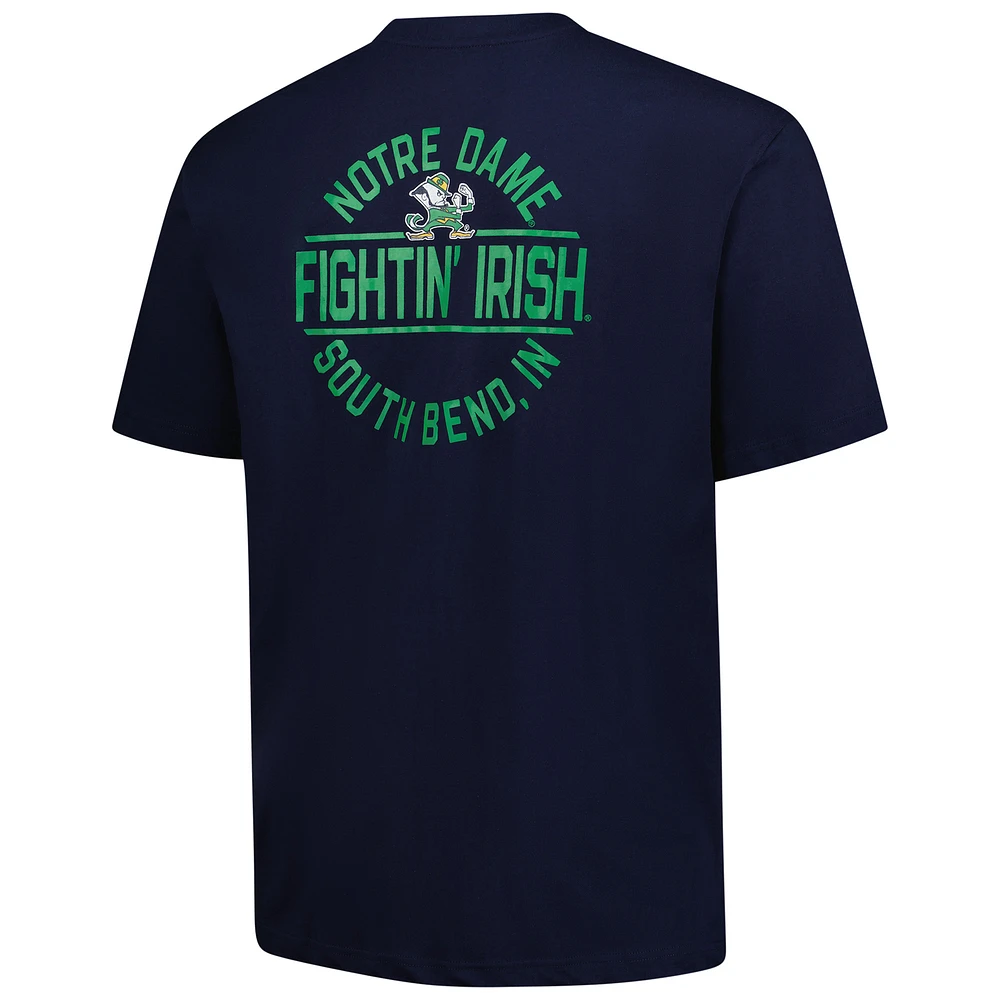 Men's Fanatics  Navy Notre Dame Fighting Irish Big & Tall Fast Break 2 Hit T-Shirt