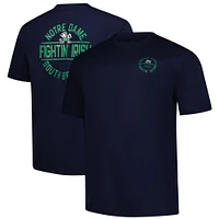 Men's Fanatics  Navy Notre Dame Fighting Irish Big & Tall Fast Break 2 Hit T-Shirt
