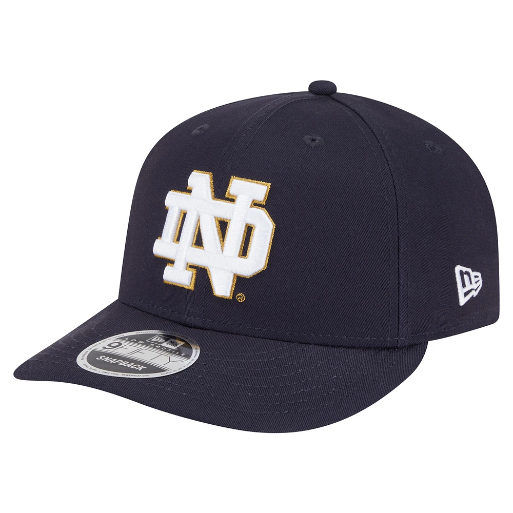 Men's New Era Navy Notre Dame Fighting Irish Low Profile 9FIFTY Snapback Hat