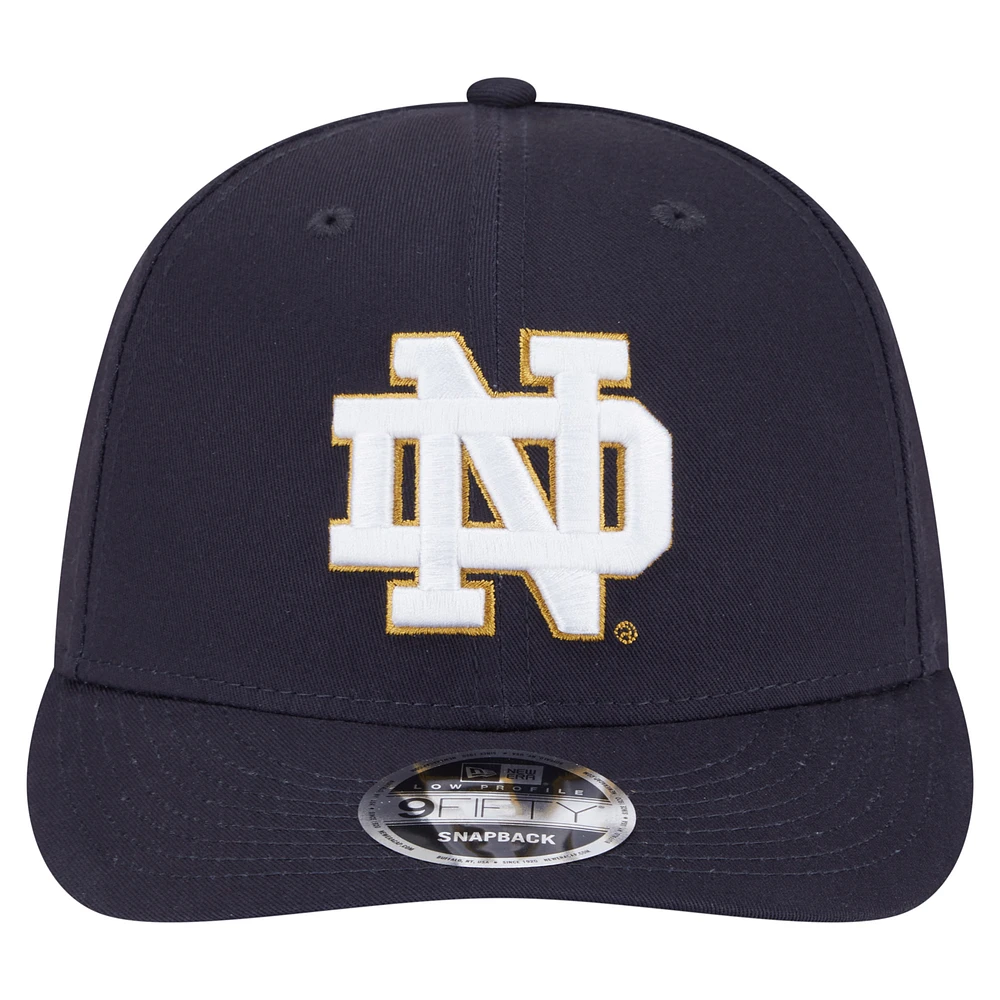 Men's New Era Navy Notre Dame Fighting Irish Low Profile 9FIFTY Snapback Hat