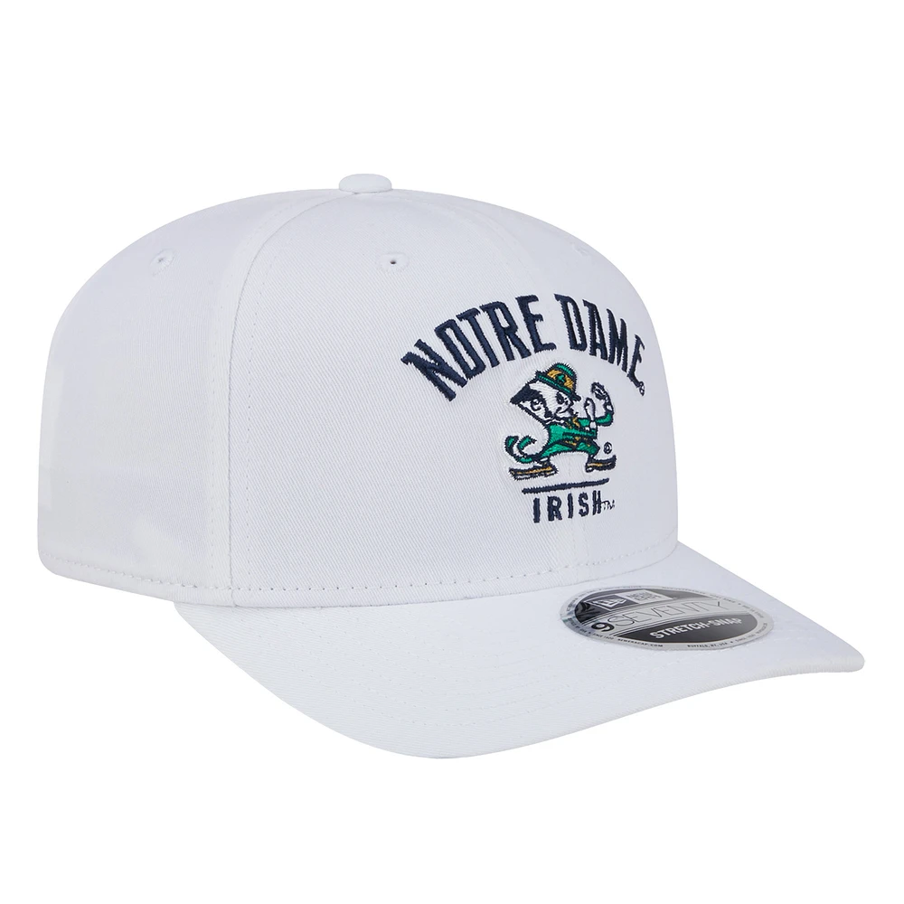 Men's New Era  White Notre Dame Fighting Irish 9SEVENTY Team Stretch-Snap Adjustable Hat