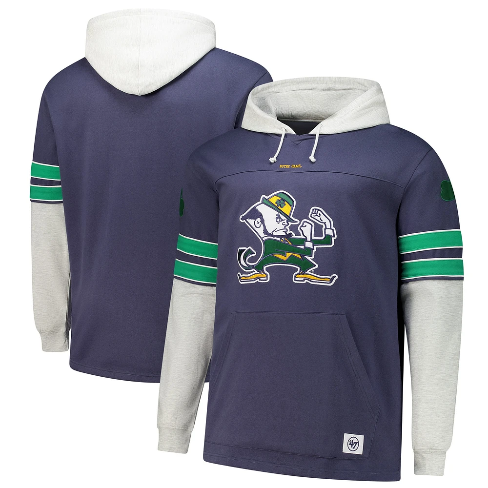 Sweat à capuche lacets Blitz Big & Tall pour homme « 47 » bleu marine Notre Dame Fighting Irish