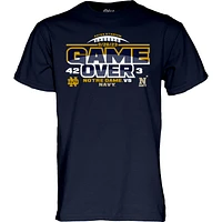 T-shirt bleu pour hommes, 84 Navy Notre Dame Fighting Irish vs. Midshipmen 2023 Aer Lingus College Football Classic Score