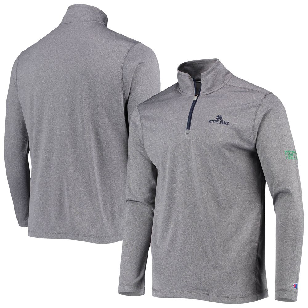 Men's Champion Gray Notre Dame Fighting Irish Victory Quarter-Zip Jacket