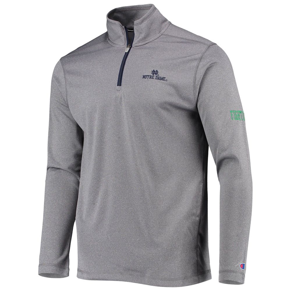 Men's Champion Gray Notre Dame Fighting Irish Victory Quarter-Zip Jacket