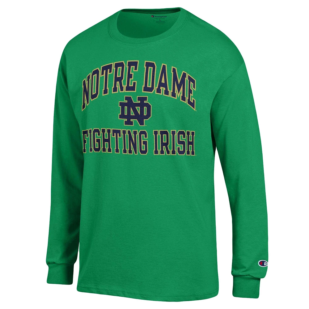 Men's Champion Green Notre Dame Fighting Irish High Motor Long Sleeve T-Shirt
