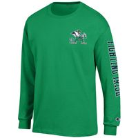 Men's Champion Green Notre Dame Fighting Irish Team Stack 3-Hit Long Sleeve T-Shirt