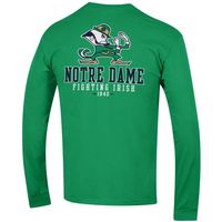 Men's Champion Green Notre Dame Fighting Irish Team Stack 3-Hit Long Sleeve T-Shirt