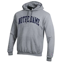 Men's Champion  Heather Gray Notre Dame Fighting Irish Basic Arch Fleece Pullover Hoodie