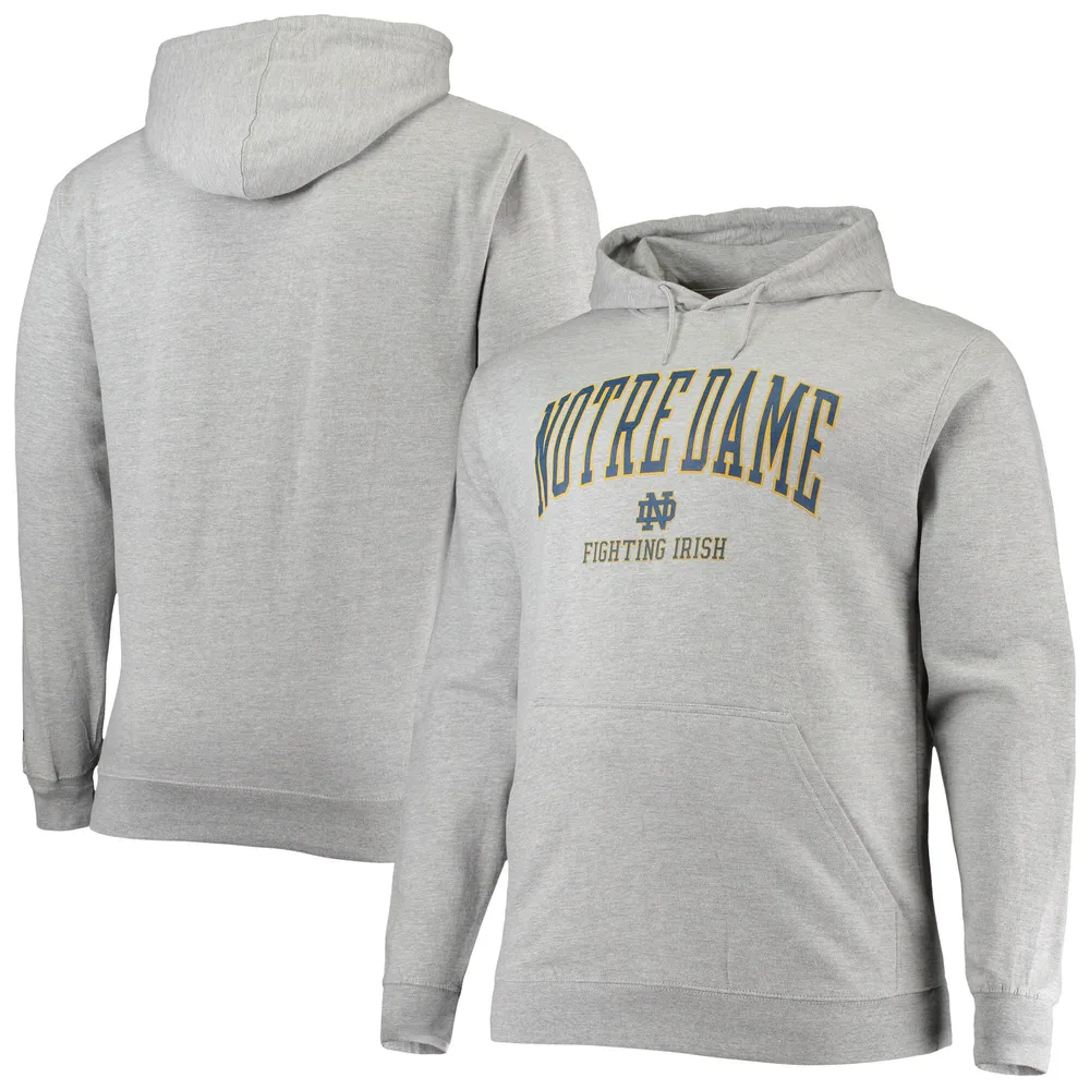 Lids Notre Dame Fighting Champion Big Tall Arch Over Logo Powerblend Pullover Hoodie | Tree