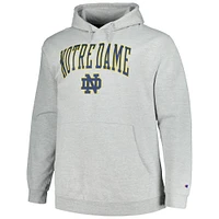 Champion Heather Grey Notre Dame Fighting Irish Big & Tall Arch Over Logo Powerblend Sweat à capuche pour homme