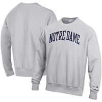 Men's Champion Heathered Gray Notre Dame Fighting Irish Arch Reverse Weave Pullover Sweatshirt