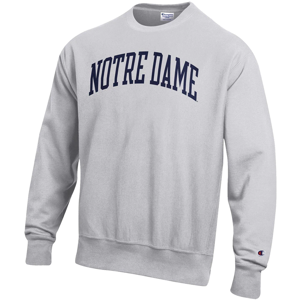 Sweat à capuche Notre Dame Fighting Irish Arch Reverse Weave Champion pour homme gris chiné