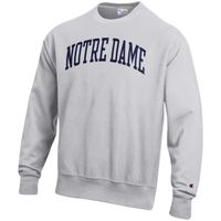 Men's Champion Heathered Gray Notre Dame Fighting Irish Arch Reverse Weave Pullover Sweatshirt