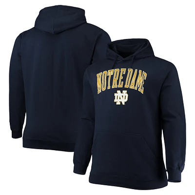 Sweat à capuche Champion Navy Notre Dame Fighting Irish Big & Tall Arch Over Logo Powerblend pour homme