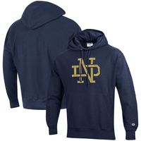 Men's Champion Navy Notre Dame Fighting Irish Vault Logo Reverse Weave Pullover Hoodie