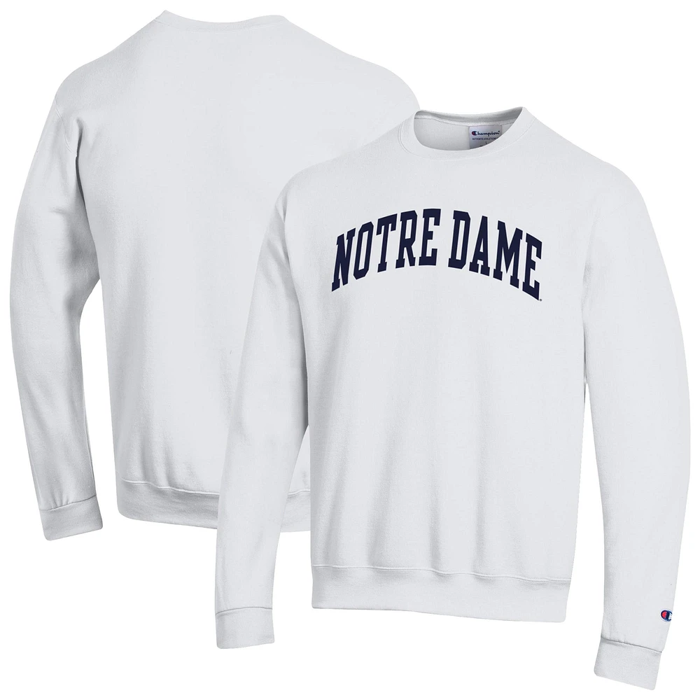 Sweat-shirt en polaire blanc Champion pour homme, motif Fighting Irish de Notre Dame