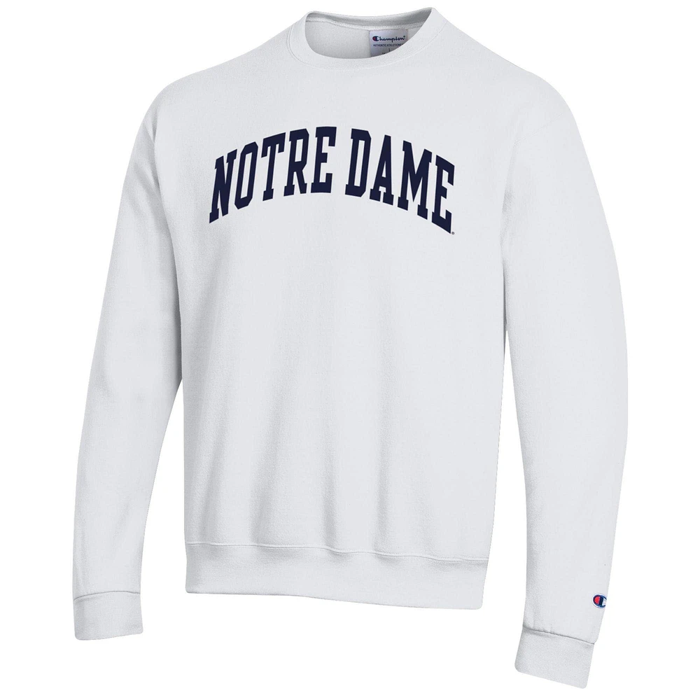 Sweat-shirt en polaire blanc Champion pour homme, motif Fighting Irish de Notre Dame