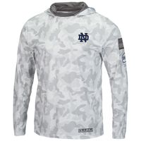 Men's Colosseum Arctic Camo Notre Dame Fighting Irish OHT Military Appreciation Long Sleeve Hoodie Top