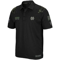 Men's Colosseum Black Notre Dame Fighting Irish OHT Military Appreciation Sierra Polo