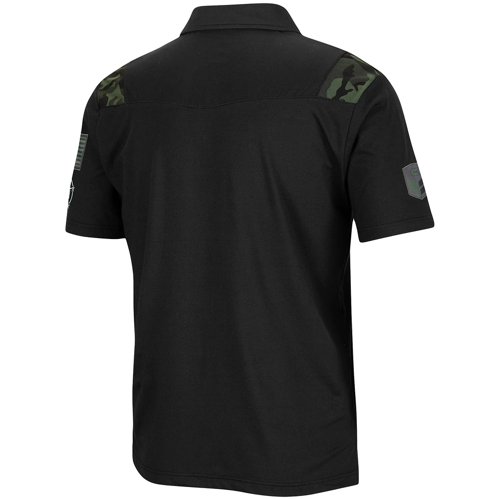 Men's Colosseum Black Notre Dame Fighting Irish OHT Military Appreciation Sierra Polo