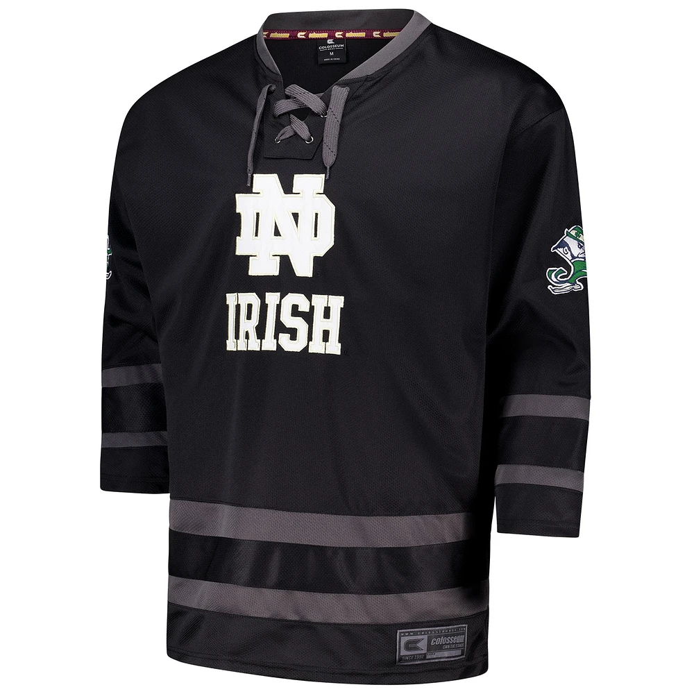 Men's Colosseum Black Notre Dame Fighting Irish On The Ice Hockey Jersey