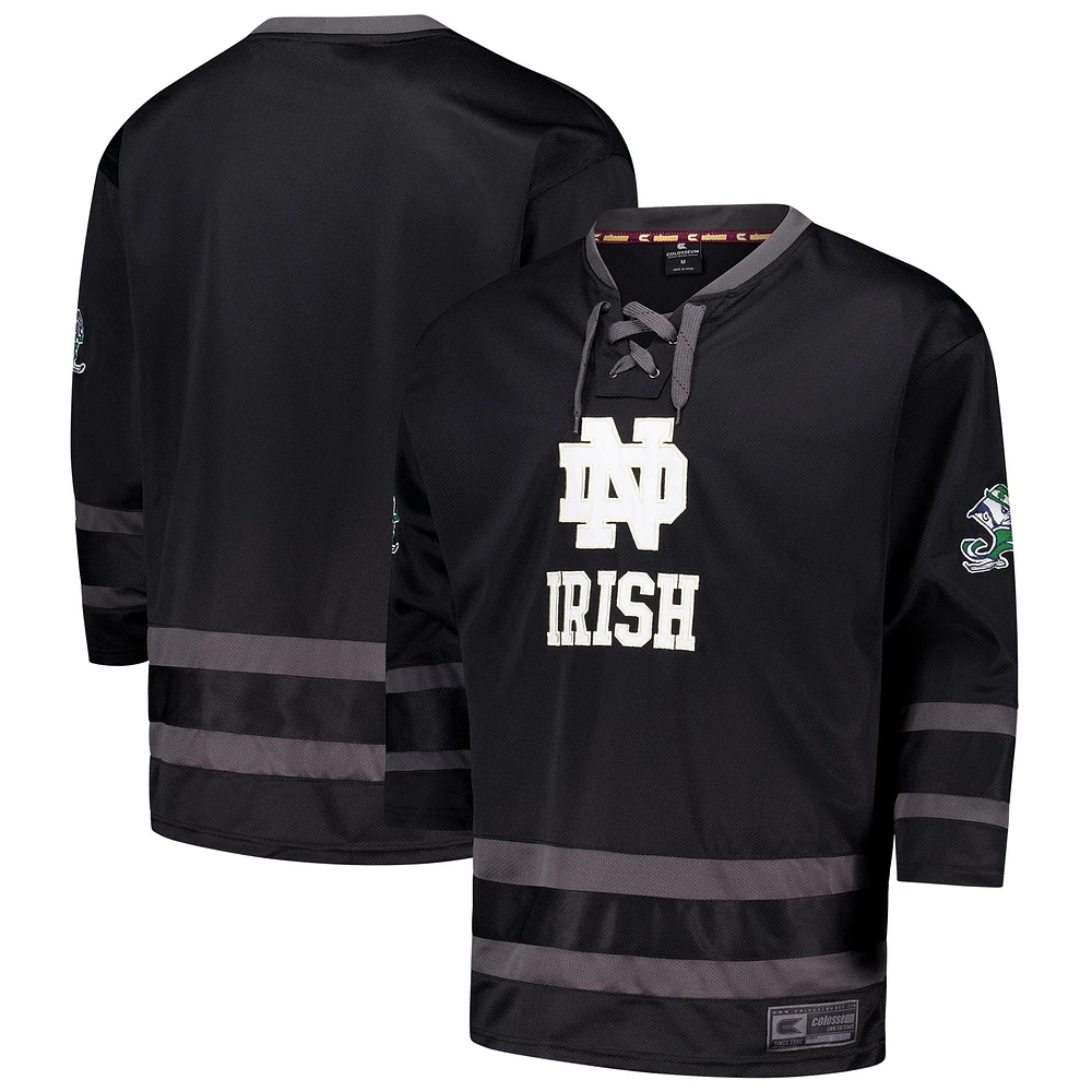 Men's Colosseum Black Notre Dame Fighting Irish On The Ice Hockey Jersey