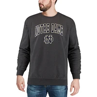 Men's Colosseum Charcoal Notre Dame Fighting Irish Arch & Logo Crew Neck Sweatshirt