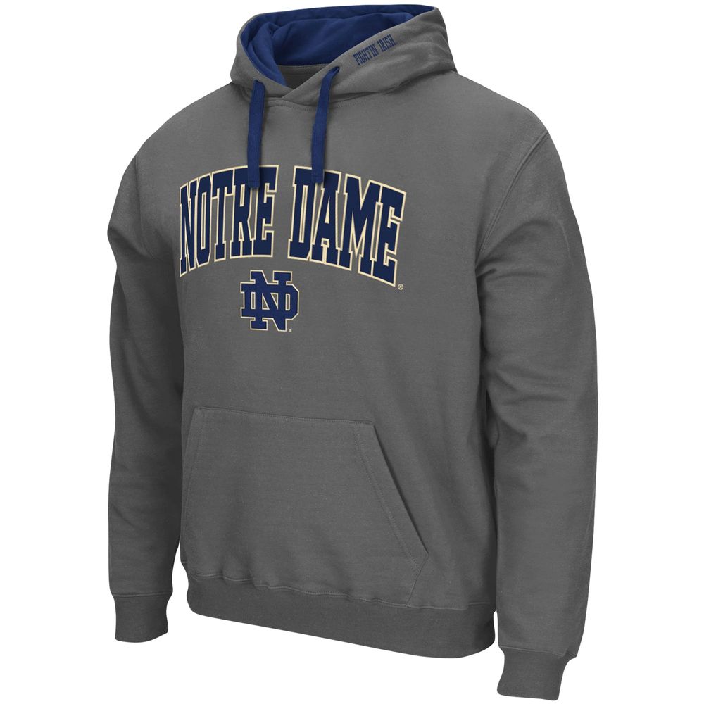 Men's Colosseum Charcoal Notre Dame Fighting Irish Big & Tall Arch Logo 2.0 Pullover Hoodie