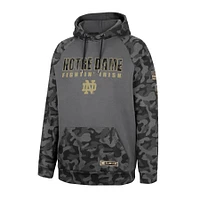 Colosseum Charcoal Notre Dame Fighting Irish OHT Military Appreciation Camo Stack Raglan Sweat à capuche pour homme