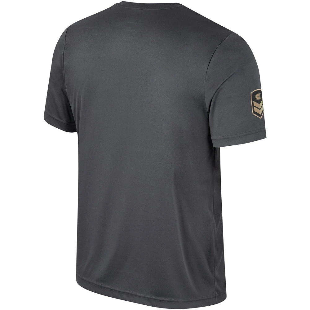Men's Colosseum Charcoal Notre Dame Fighting Irish OHT Military Appreciation  T-Shirt