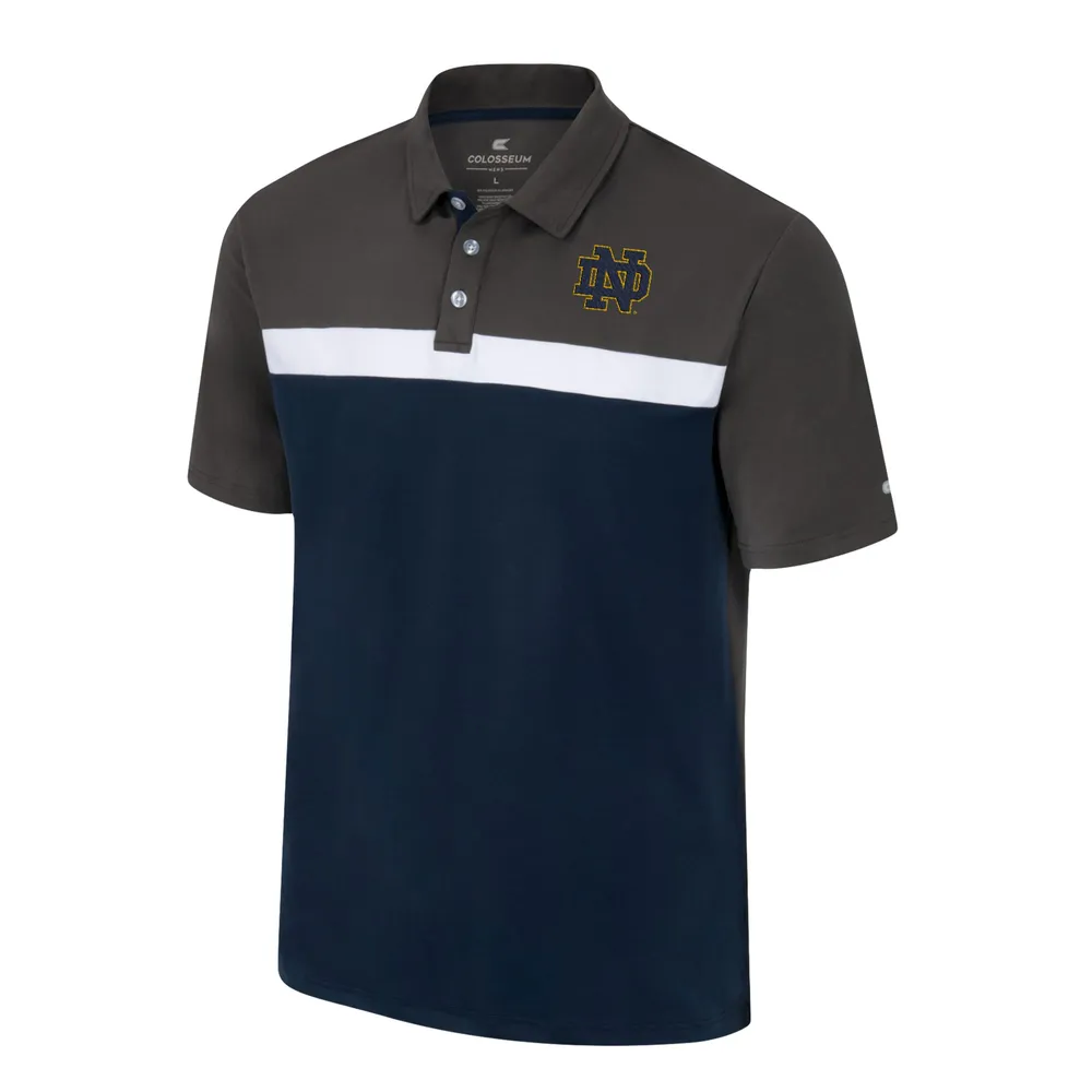 Men's Colosseum Charcoal Notre Dame Fighting Irish Two Yutes Polo