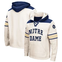 Men's Colosseum Cream Notre Dame Fighting Irish Big & Tall Hockey Lace-Up Pullover Hoodie