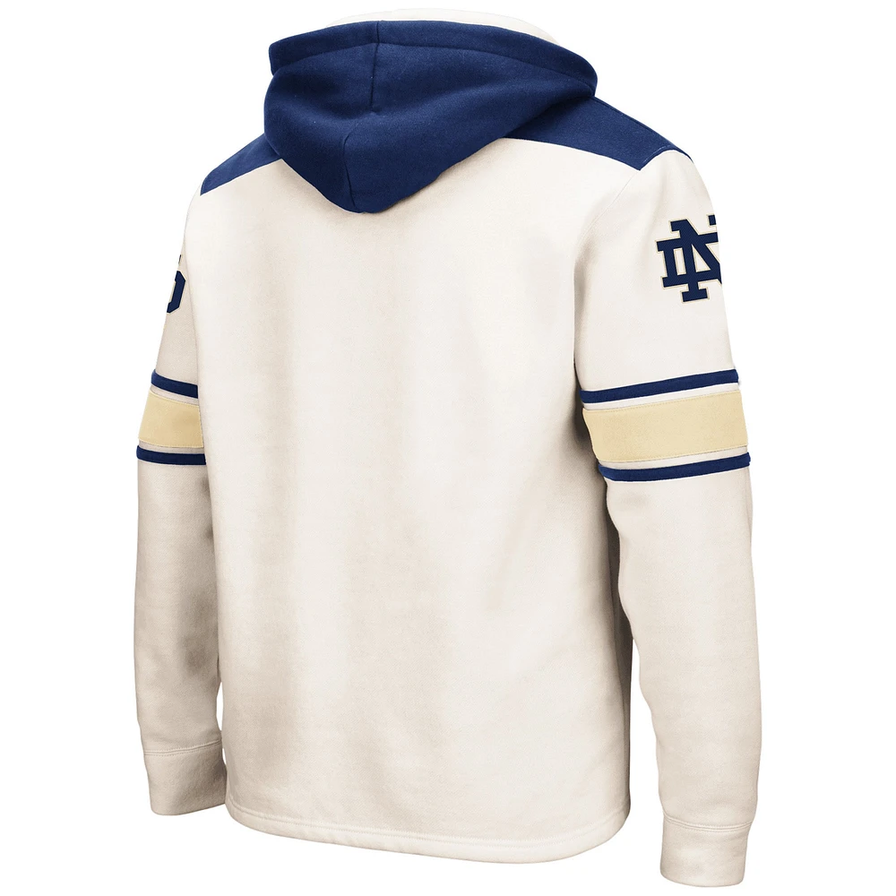 Chandail à capuchon lacets Colosseum Notre Dame Fighting Irish Big & Tall Hockey crème pour hommes