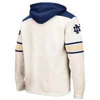 Chandail à capuchon lacets Colosseum Notre Dame Fighting Irish Big & Tall Hockey crème pour hommes
