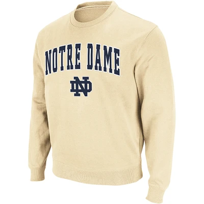 Men's Colosseum Gold Notre Dame Fighting Irish Arch & Logo Crew Neck Sweatshirt