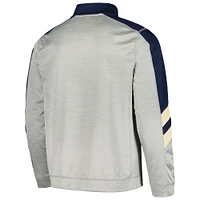 Men's Colosseum Gray/Navy Notre Dame Fighting Irish Bushwood Fleece Quarter-Zip Jacket