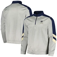 Veste Colosseum Gris/Marine Notre Dame Fighting Irish Bushwood Fleece Quarter-Zip pour homme