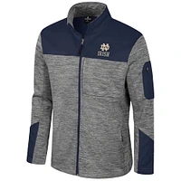 Veste zippée intégrale pour homme Colosseum gris/bleu marine Notre Dame Fighting Irish Guard