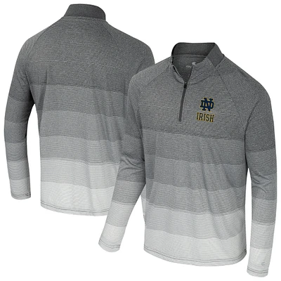 Coupe-vent à glissière quart de tour en maille rayée raglan pour homme Colosseum Gray Notre Dame Fighting Irish AI