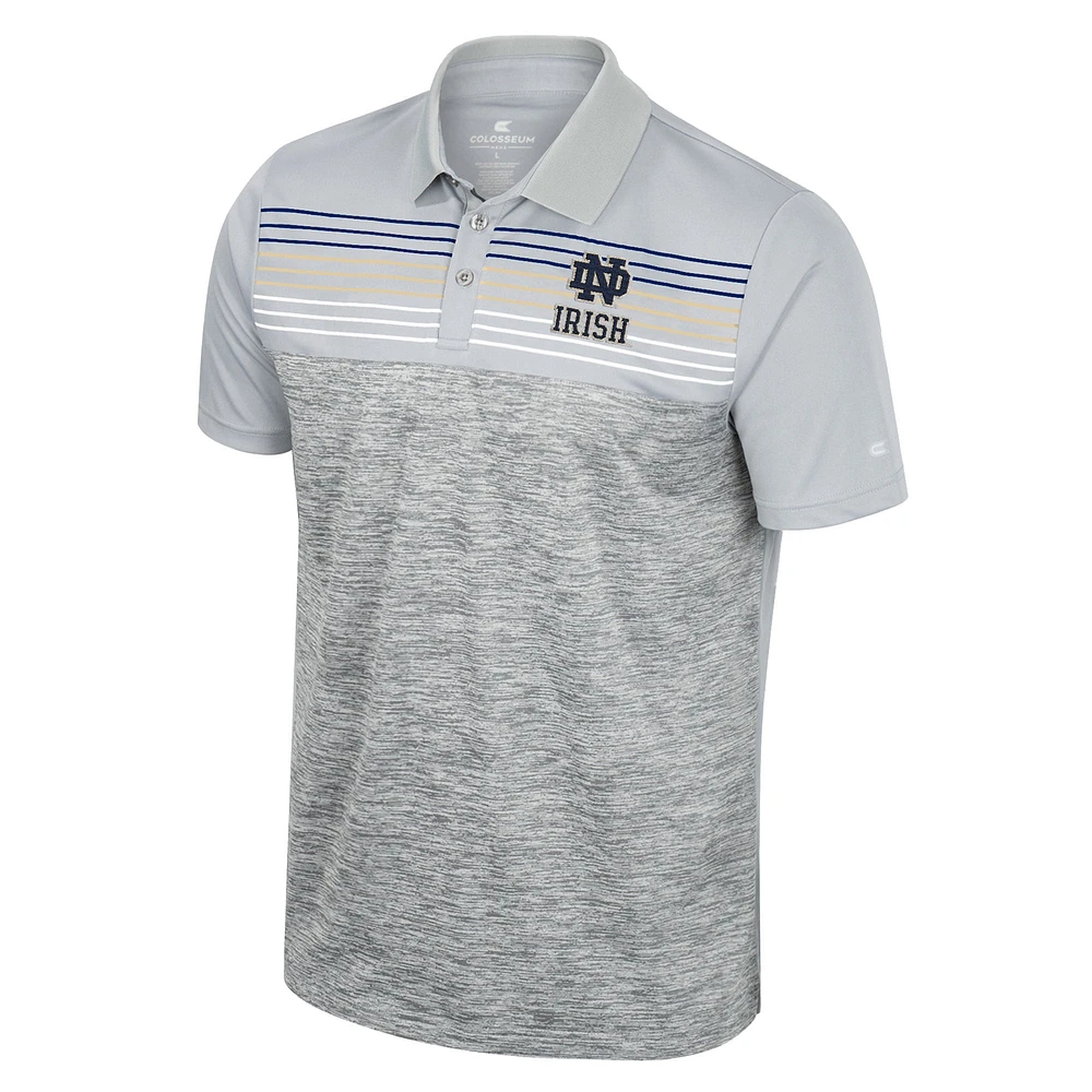 Men's Colosseum Gray Notre Dame Fighting Irish Cybernetic Polo