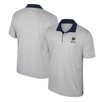 Men's Colosseum Gray Notre Dame Fighting Irish Tuck Striped Polo